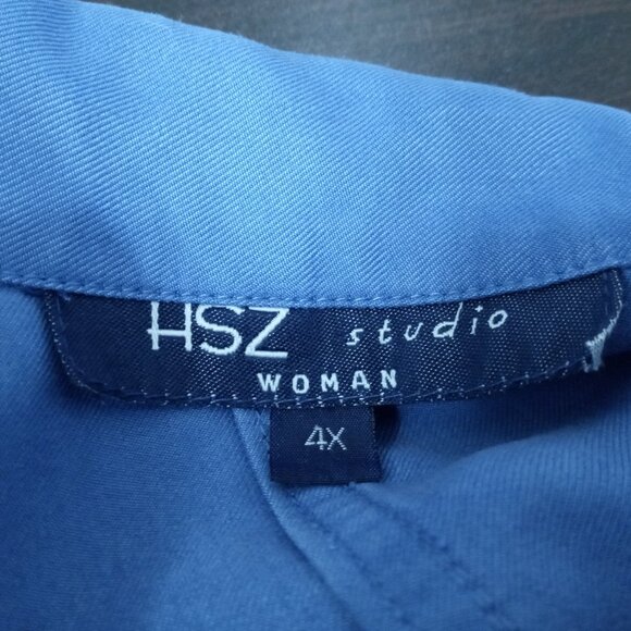HSZ Studio Woman 4X Bathrobe Housecoat House Dress Button-Down Blue Embroidered - Picture 3 of 15